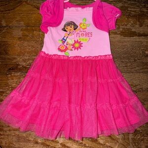 Nickelodeon Dora the Explorer Dress Romper Infant 18M Pink Tulle Tutu Skirt 2012